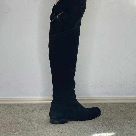 OMAI boots knee high suede buckle sz 11 or EU 41 Italian made heeled - Picture 3 of 14